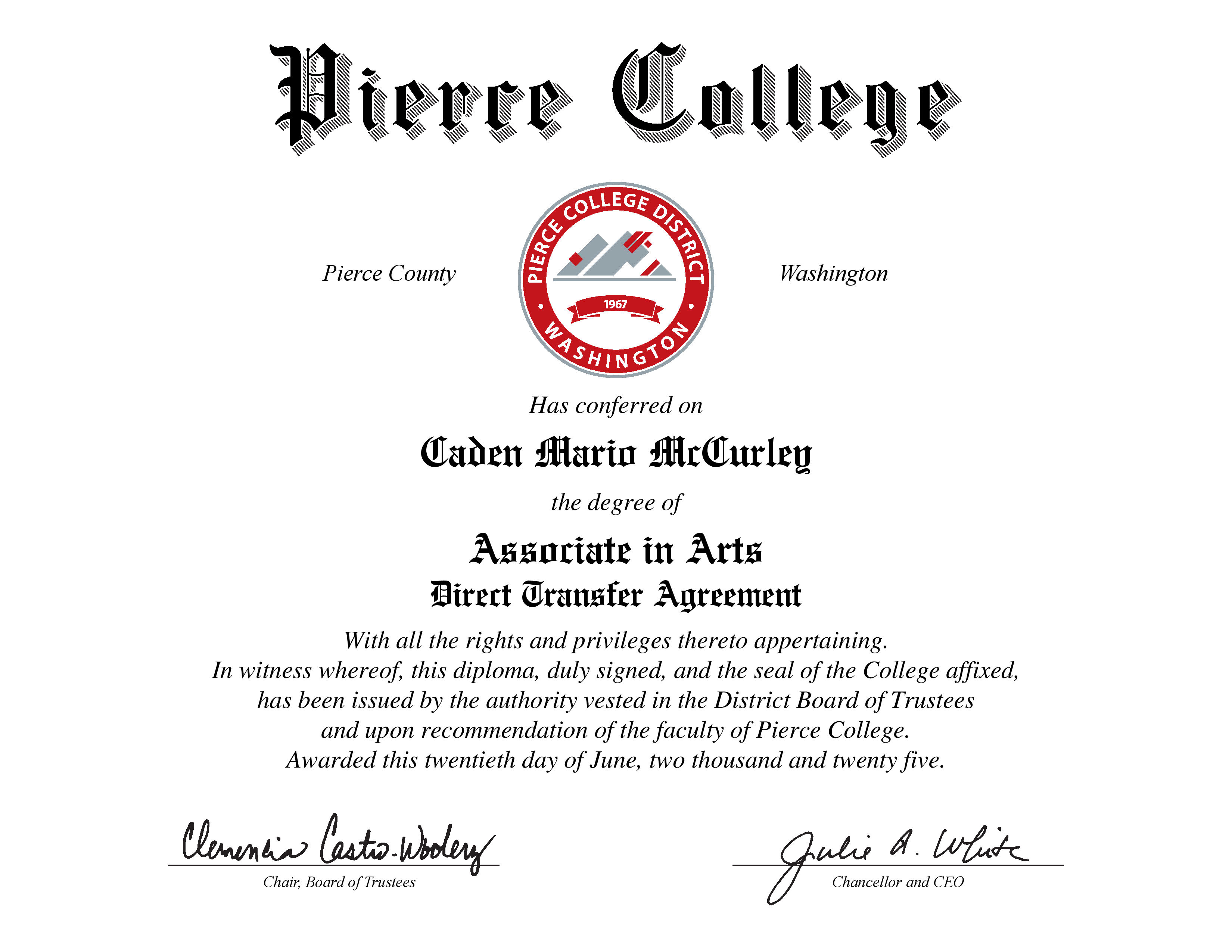 Pierce College Associates Degree